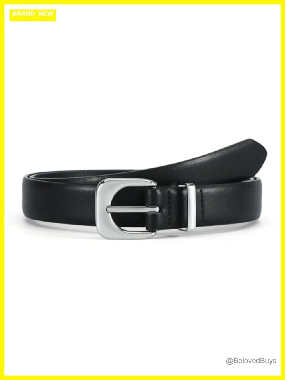 Faux Leather Waist Belt with Gold/Silver Buckle